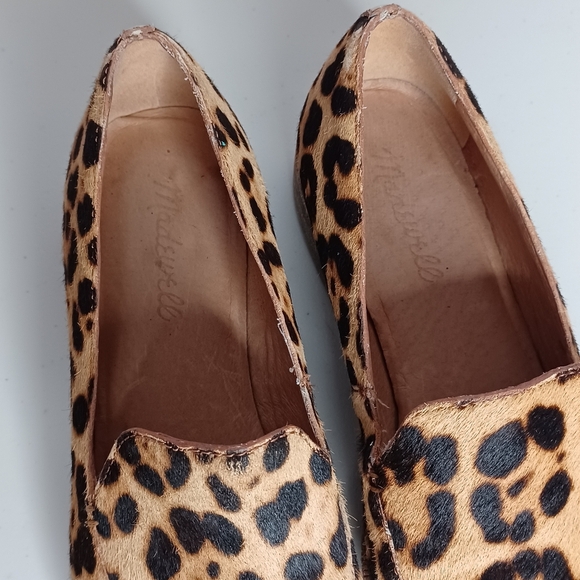Madewell The Frances Leopard Print Calf Hair Sz 6 1/2” Loafers - Picture 10 of 14